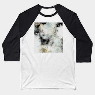 Stormy Clouds, abstract art, grey, black, gold Baseball T-Shirt